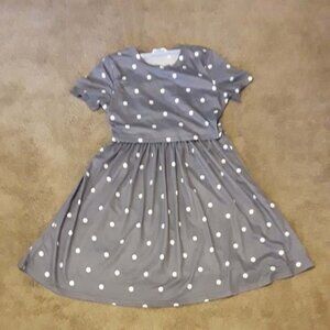 Unbranded Cotton Feel Polka Dot Dress Rockabilly 1950's ALine Gry Crop Top Sz. M